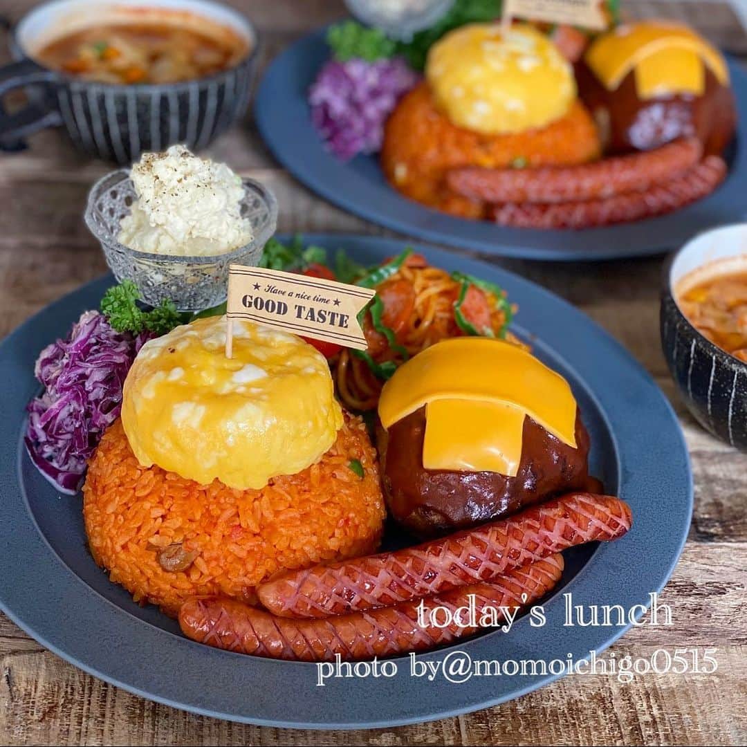 のインスタグラム：「. こんにちは🥰💕. 今日のお昼ごはん♫ . . 🌟大人お子様ランチ風 . . ごくせん見ながら食べます😁🙏💕 . .  #昼ご飯#お昼ご飯#昼ごはん#昼食#おうちごはん#おうちごはんlover#おうちご飯記録#うちごはん#食卓#手料理#手作りご飯#料理写真#器好き#器#器集め#献立#家庭料理#大人お子様ランチ#food #foodstagram #foodphotography #foodpic #followｍe #instagood」