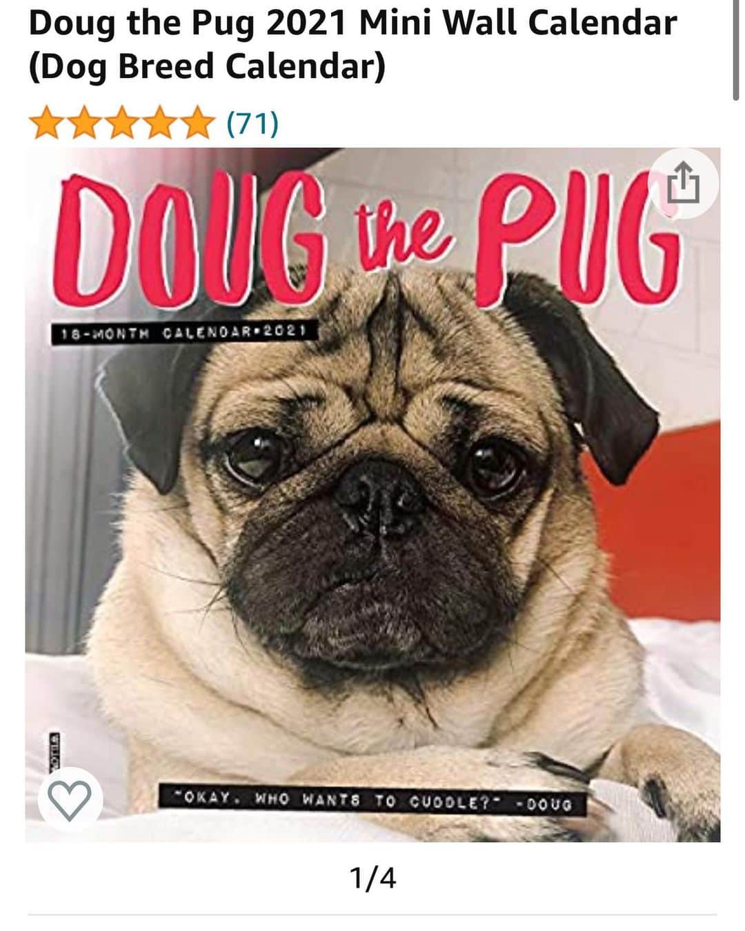 itsdougthepugさんのインスタグラム写真 - (itsdougthepugInstagram)「“A simple way to make 2021 brighter” -Doug • New Year, New Calendars! My 2021 Wall Calendar is ON SALE at Amazon, and my daily calendar is available too! Link in bio or search on Amazon. Let’s start this new year off right!!⭐️⭐️⭐️⭐️⭐️」12月30日 2時00分 - itsdougthepug