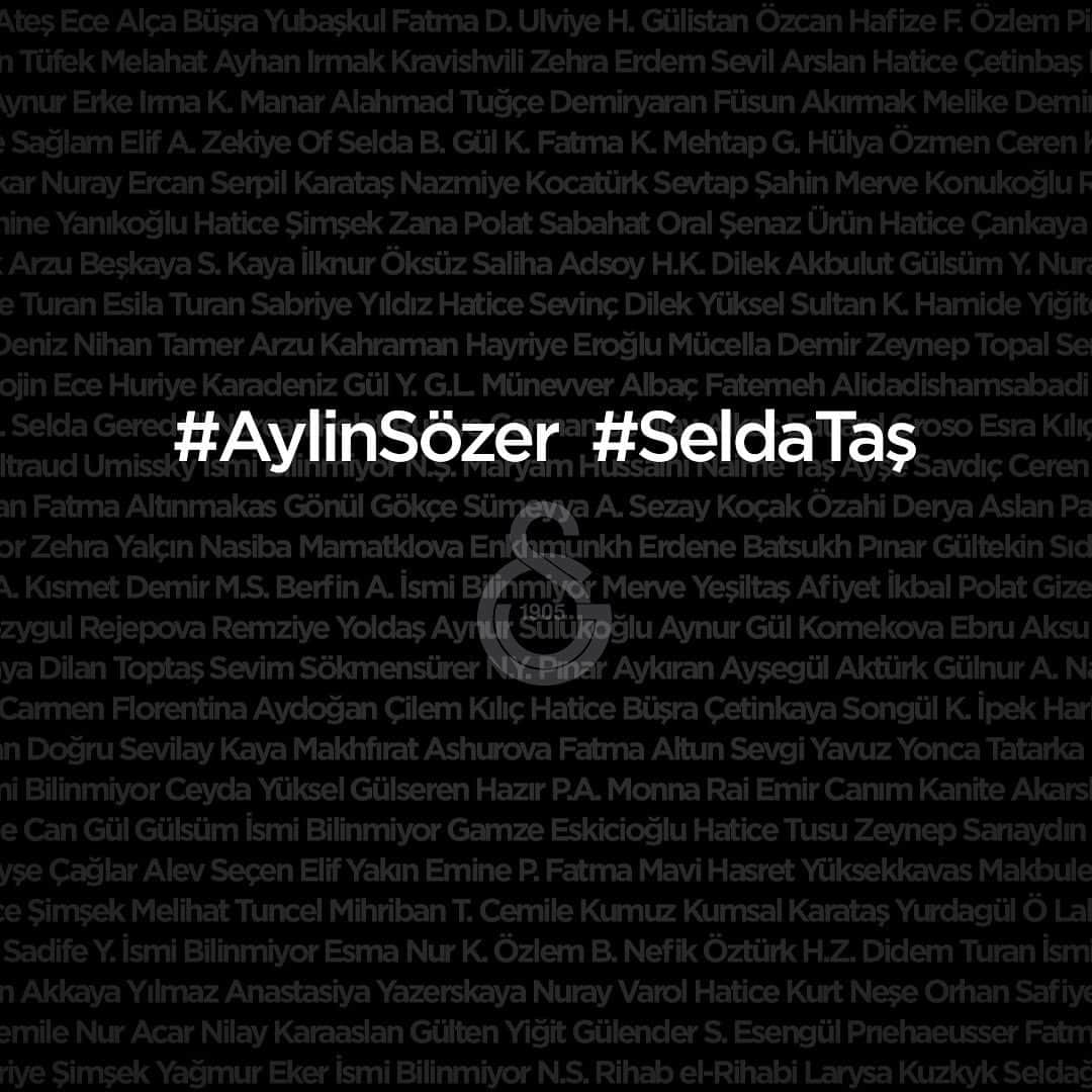 ガラタサライSKさんのインスタグラム写真 - (ガラタサライSKInstagram)「İsimler değişiyor, vahşet değişmiyor!  Bugün canımız daha da çok yanıyor...   #AylinSözer #SeldaTaş」12月29日 22時35分 - galatasaray