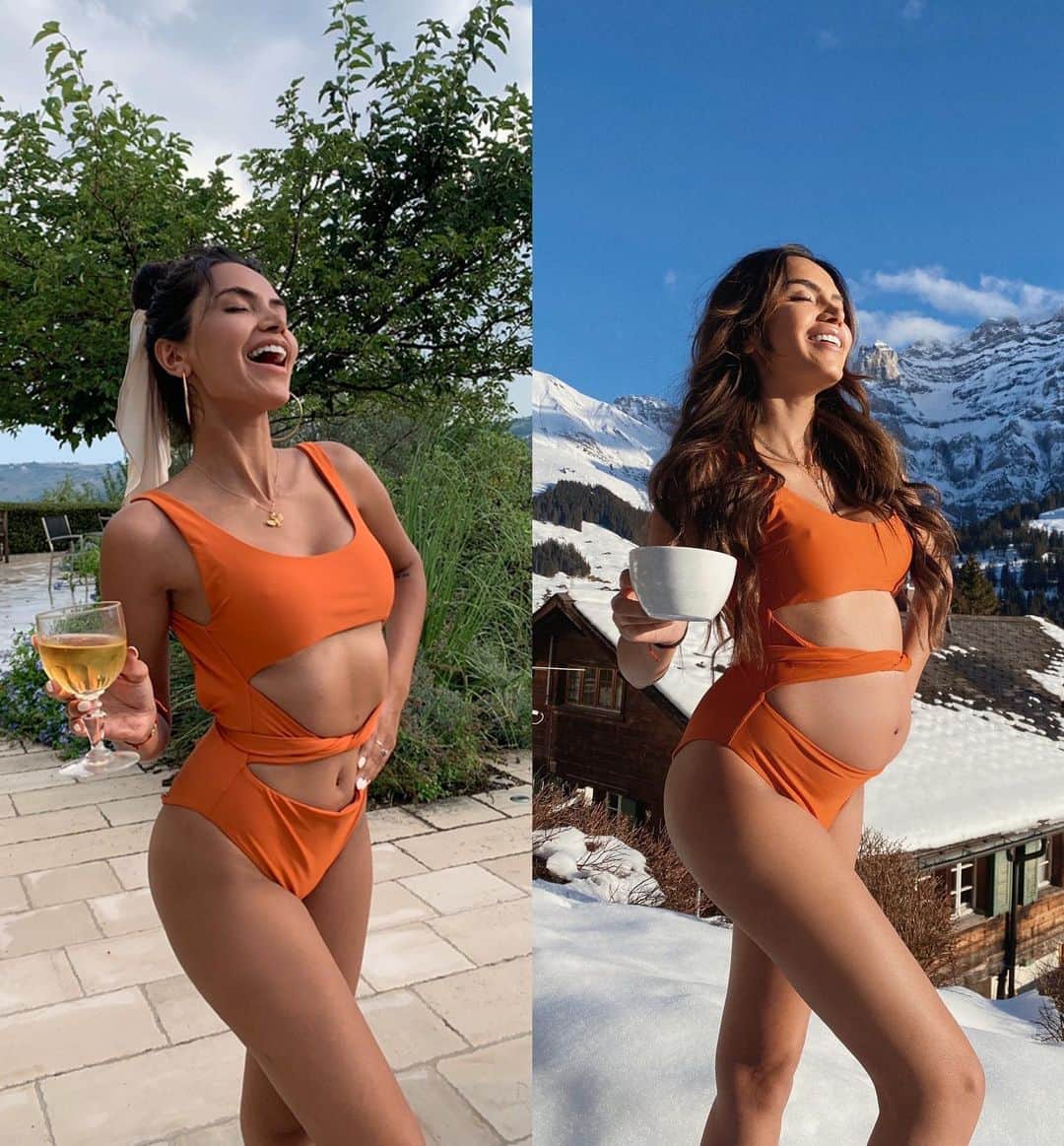 Diipa Büller-Khoslaのインスタグラム：「ISN’T THE FEMALE BODY INCREDIBLE? 😍🙌🏽 Designed in so many shapes, forms and colours, yet still capable of adhering to the same functions.  As I see myself grow bigger and heavier day by day, I take a moment to appreciate that my body isn’t solely mine anymore, instead securing something organically valuable and vulnerable, offering protection and assurance, just as a sea-shell holds a precious pearl that lays within.  Although weighing more than I ever have before, I don’t find any shame or disappointment in the fact. Seeing myself as 2 for now, I feel more empowered to embrace the body I’m in, loving how it appears outwards, appreciating what it's holding inwards.  Unfortunately, the roaming stigmas revolving around how a woman should behave during pregnancy, still draws breath. "Don’t wear this”, “Dress more subtly”, “Thats not appropriate for you to do anymore”, “Cover up”… these unintentionally harsh words may sway your mindset, distancing yourself from a positive relationship with your body. DON’T let others nor your own mind trick you. Happiness will not grow from disregarding what already brings you joy or expressing your true identity.  Expecting or not: Body positivity isn’t achieved from tiredly trying to achieve a fabricated version of the 'perfect body’ displayed on social media. Instead, body positivity springs from embracing the one you already have, owning it shamelessly.  Love your body. Love yourself. #RealOverPerfect」