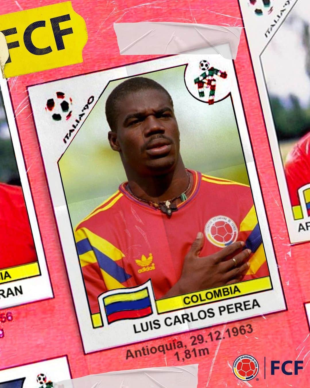 サッカー コロンビア代表チームのインスタグラム：「Felices 5⃣7⃣ Coroncoro 🎂  Luis Carlos Perea está cumpliendo años y lo queremos festejar junto a él 🥳. Gracias por hacer parte de nuestros equipos mundialistas y defender estos colores con el alma 🇨🇴」
