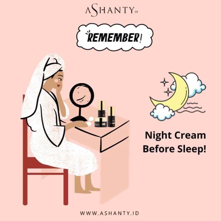 ASHANTY BEAUTY CREAM OFFICIALのインスタグラム：「Hi Ladies, jangan lupa gunakan night cream sebelum tidur yaaa ✨」