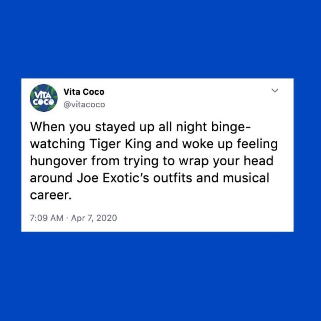 Vita Coco Coconut Waterさんのインスタグラム写真 - (Vita Coco Coconut WaterInstagram)「If it was a normal year, the holidays alone (buying last minute gifts, extra time with your in-laws, questions from your mom about your relationship status) might drive you a bit...crazy. But 2020 was anything but normal. We had to navigate staying at home, working from home, working out at home, while trying to stay sane. So, in celebration of this crazy year winding down, we wanted to highlight some top moments from 2020 where we thought, "damn, I need a coconut water*"   *alternates for coconut water include: an afternoon beer, a 7-hour nap, my Zoom to work, wine, a haircut, a shot of tequila, human interaction because I've only talked to my dog for a week.」12月30日 11時20分 - vitacoco