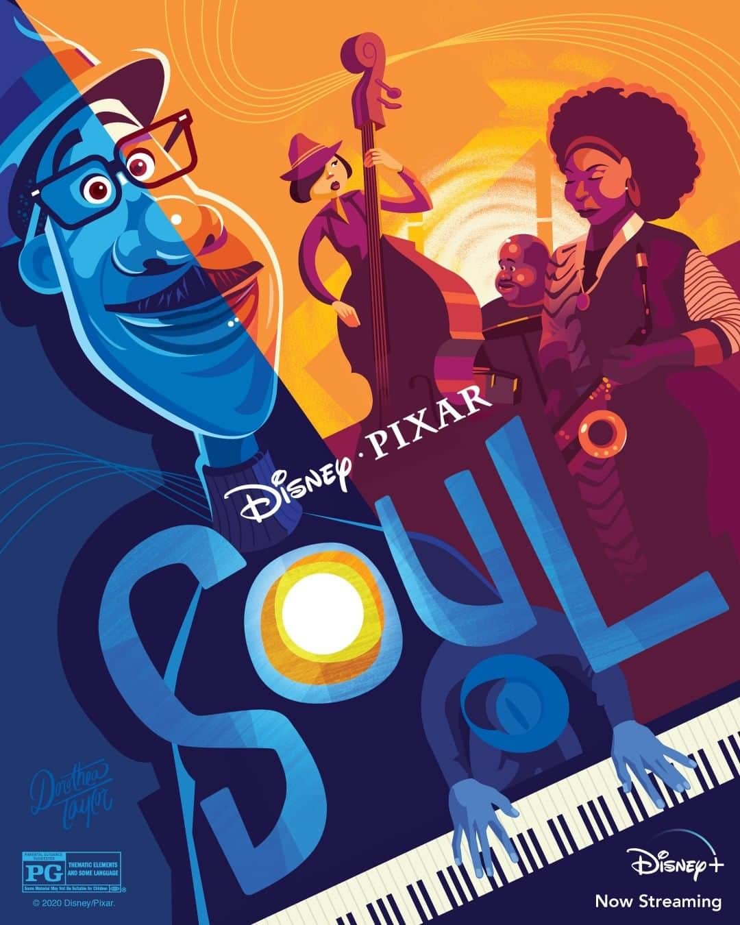 Walt Disney Studiosさんのインスタグラム写真 - (Walt Disney StudiosInstagram)「“The music is just an excuse to bring out the you.” Check out these posters inspired by #PixarSoul, made by artist Dorothea Taylor. Soul is now streaming on #DisneyPlus.」12月30日 3時00分 - disneystudios