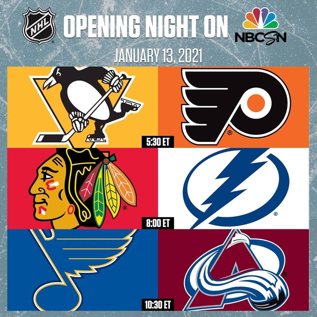NHLさんのインスタグラム写真 - (NHLInstagram)「HERE. WE. GO.  @nhlonnbcsports has opening night all setup with a triple header including the battle of Pennsylvania and the banner raising for the 2020 #StanleyCup champions, the @tblightning! (via @nhlonnbcsports)」12月30日 5時54分 - nhl