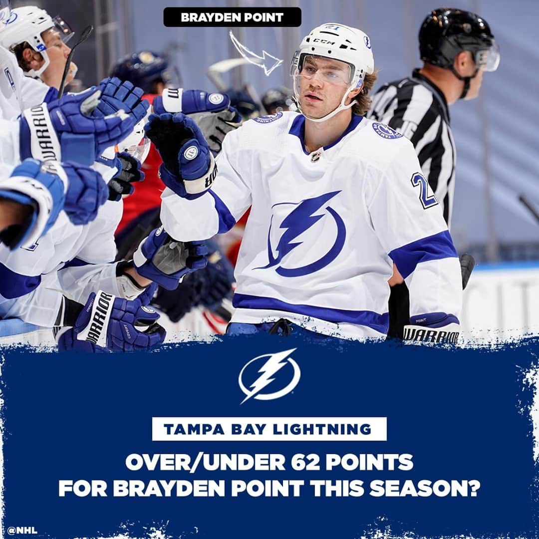 NHLさんのインスタグラム写真 - (NHLInstagram)「After another successful season, the @tblightning are looking at Brayden Point for some big time offense.  @nhlfantasy projects 62 points (19 goals, 43 assists)! What do you think?」12月30日 6時05分 - nhl