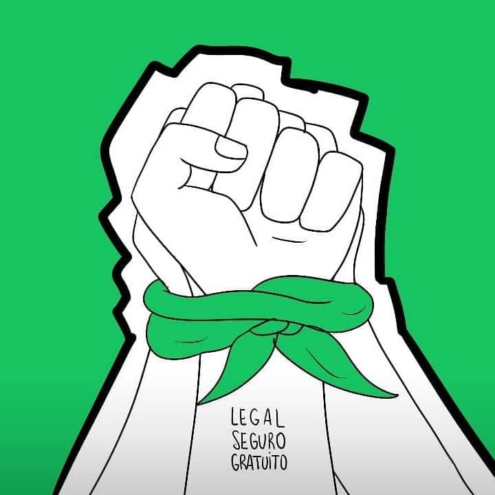 ヒフ・イラストレーションズのインスタグラム：「✊💚 ¿Ya va siendo hora, nocierto? . .  #eshoy #abortolegal2020 #argentina」