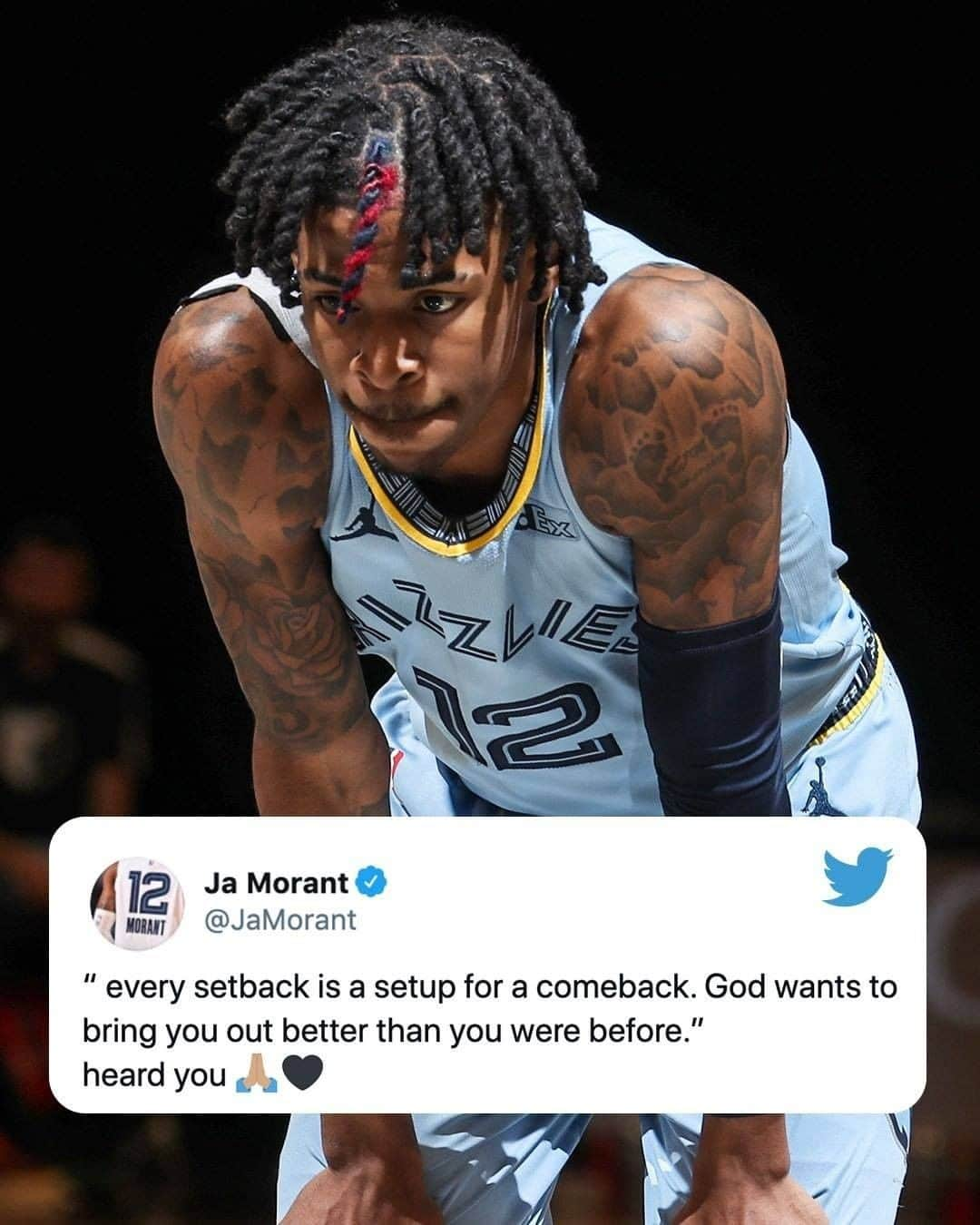 espnさんのインスタグラム写真 - (espnInstagram)「Ja Morant shared these quotes after injuring his ankle on Monday 🙏 @nbaonespn」12月30日 7時27分 - espn