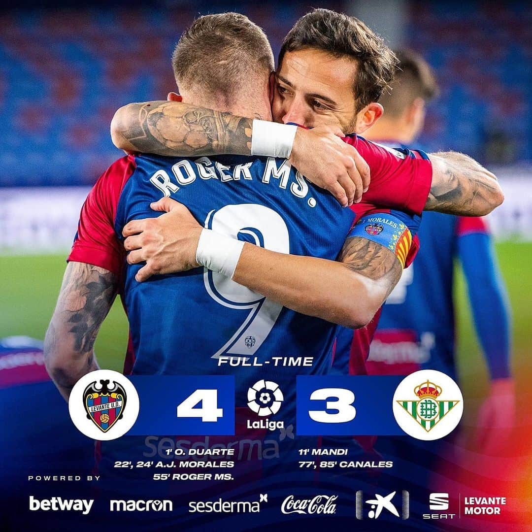 レバンテUDさんのインスタグラム写真 - (レバンテUDInstagram)「🐸 ¡¡¡FINAL!!! 🐸 🐸 ¡¡¡FINAL!!! 🐸  #LevanteUD 4-3 @realbetisbalompie  #LevanteRealBetis」12月30日 7時30分 - levanteud