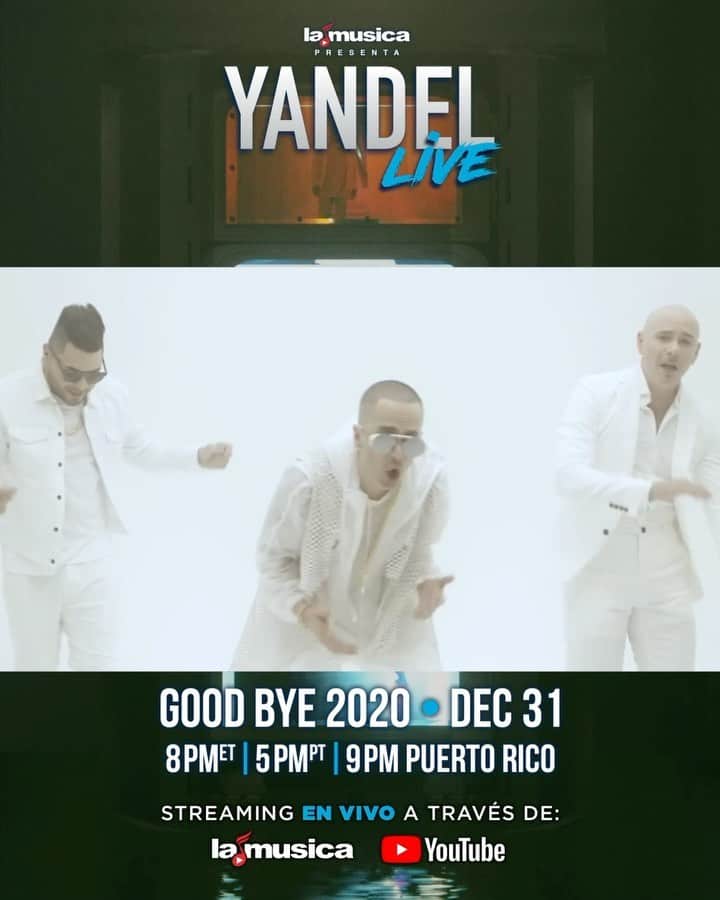 ヤンデルのインスタグラム：「¡Ya falta poco! Este 31/Dic los espero por @lamusica y mi canal de @youtube #goodbye2020  @yentertainmentmusic @squarehouze」