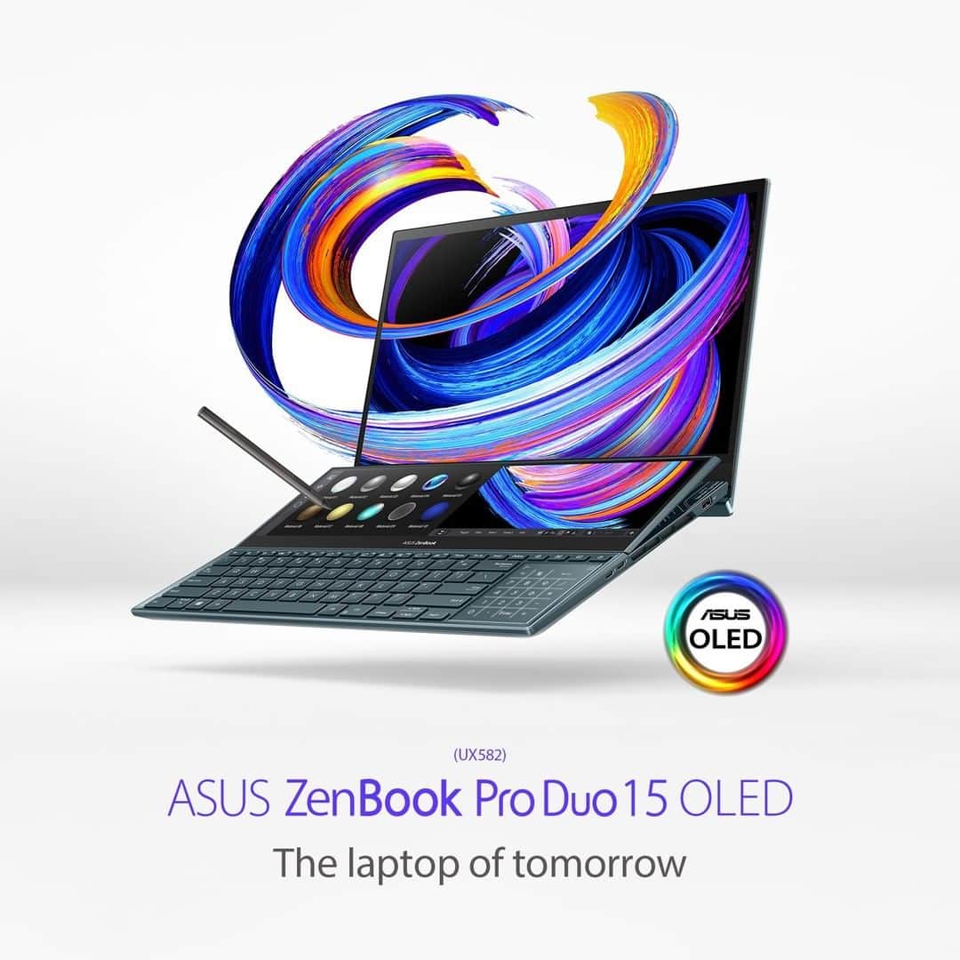 ASUSさんのインスタグラム写真 - (ASUSInstagram)「The best laptop for content creators! The NEW #ZenBook Pro Duo 15 #OLED is a splendid laptop for graphic design and video editing, featuring a new tilted full-width UHD 32:9 ScreenPad™ Plus that empowers you to unleash your full creativity with ease. #BeAhead and create for change. #CES2021 #ASUS  #NVIDIAStudio  @nvidiacreators」1月14日 5時00分 - asus