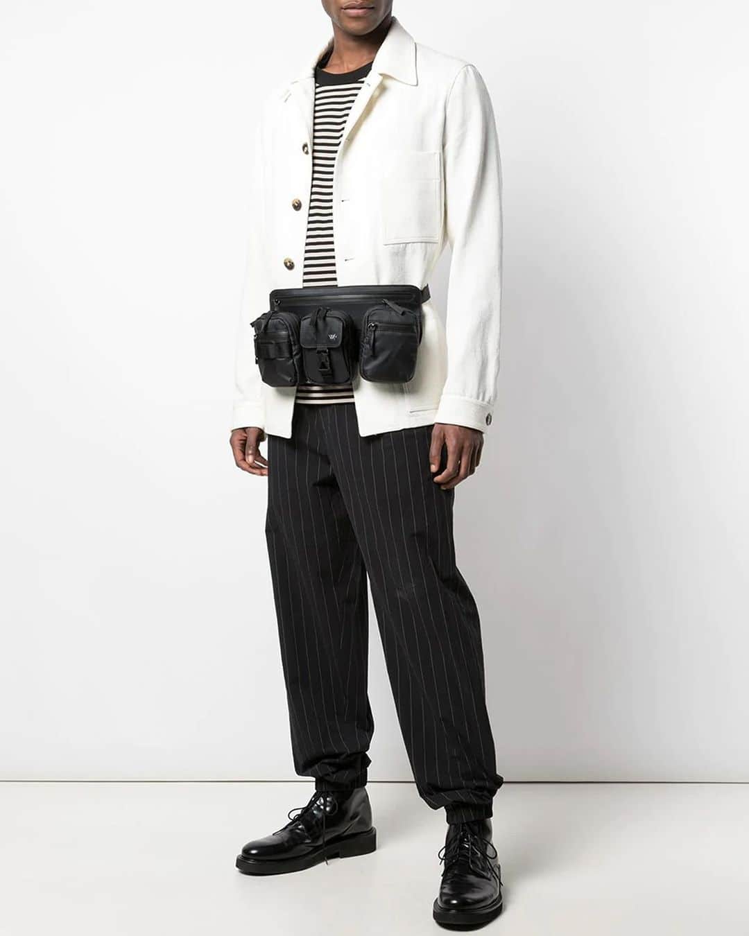 ウォントのインスタグラム：「Utility meets sustainability. Made from ECONYL recycled nylon, the Kutako belt bag is styled in this monochromatic look via @farfetch.  #wantlesessentiels #farfetch」
