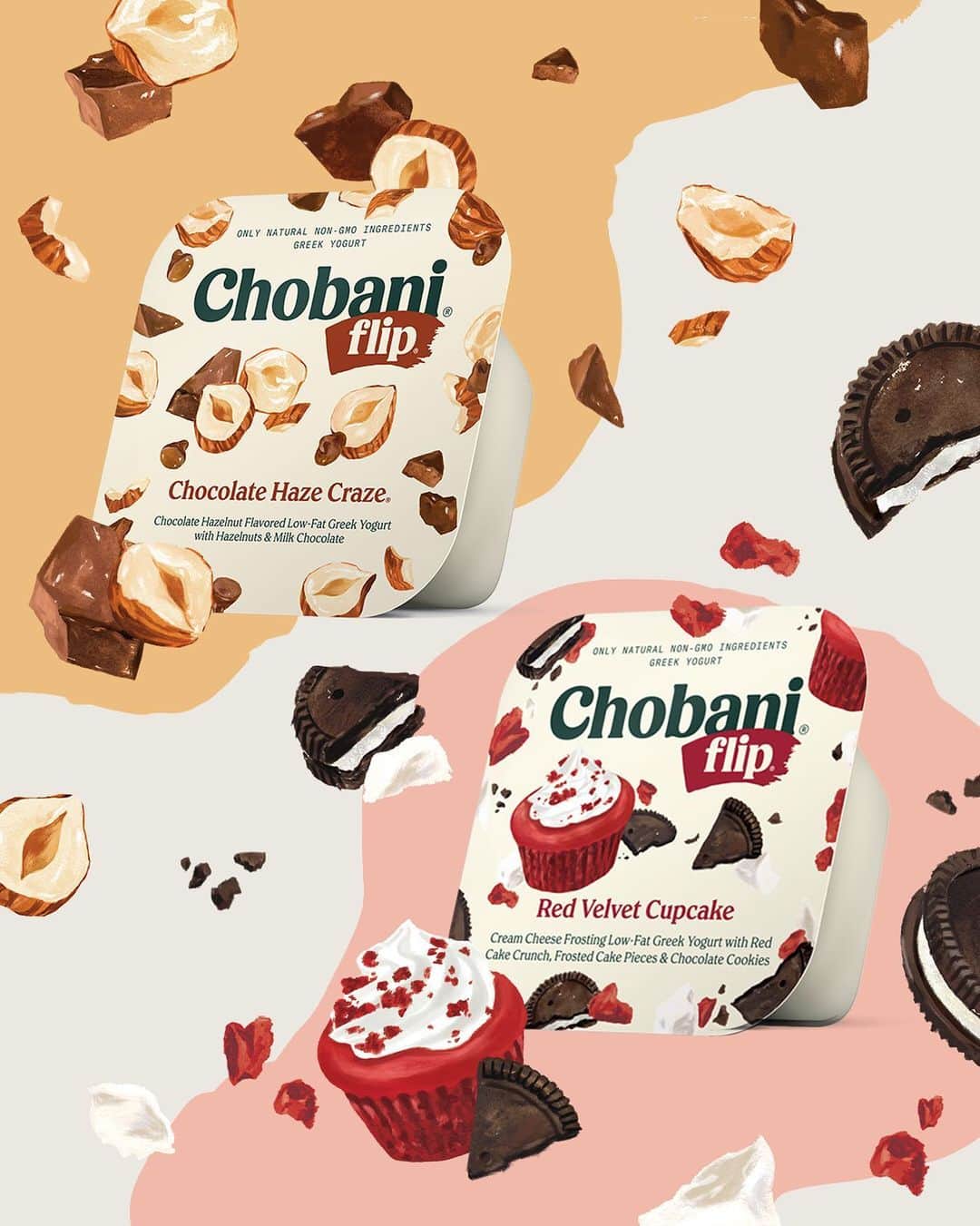 Chobaniのインスタグラム：「POV: You’re the last clean 🥄 in the drawer. Inexplicably, *you* get to pick which delectably decadent Chobani Flip flavor you dip into before you head to the sink: Chocolate Haze Craze, or Red Velvet Cupcake. Which do you choose? Comment below with 🍫 or 🧁」