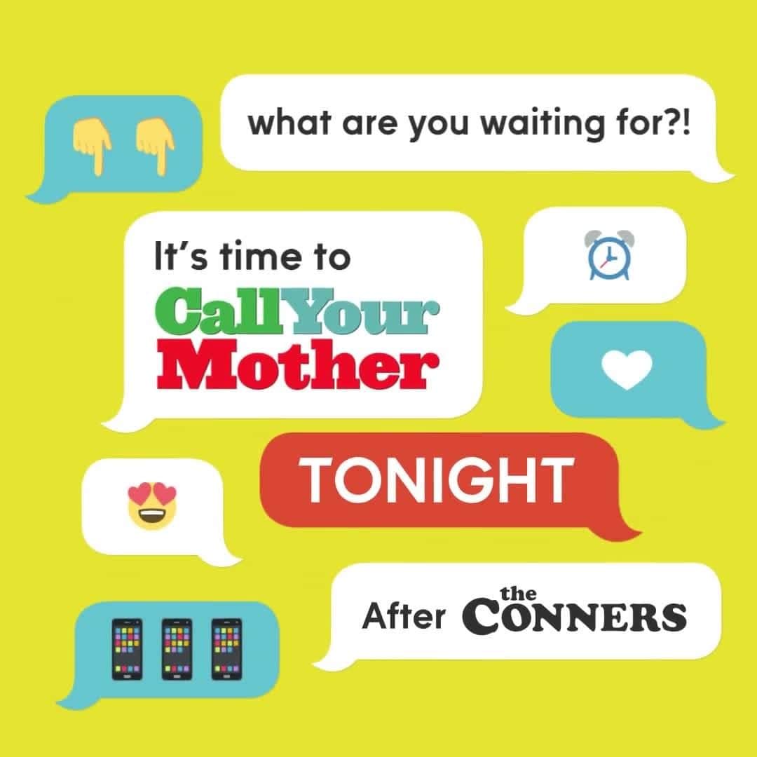 アメリカン・ブロードキャスティング・カンパニーのインスタグラム：「The phone is right there! Don't miss the premiere of @callyourmotherabc tonight after @theconnersabc on ABC! #CallYourMother」
