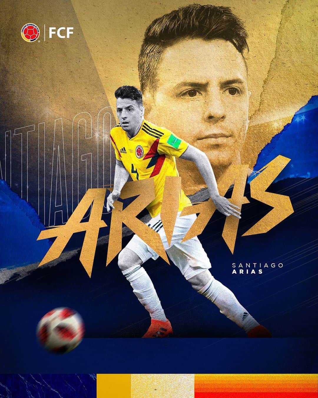 サッカー コロンビア代表チームのインスタグラム：「Felices 2⃣9⃣ Santi! 😗💨🎂  Nuestro mundialista @santiagoarias13 está de celebración y queremos enviarle un abrazo de gol en su día 🤗  ¡Que sean muchos más vistiendo la camiseta de la Selección 🇨🇴!」