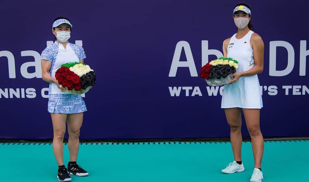 WTA（女子テニス協会）さんのインスタグラム写真 - (WTA（女子テニス協会）Instagram)「@enashibs and @shuko.aoyama captured their 4️⃣th team title 💪🏆 #AbuDhabiWTA」1月13日 21時36分 - wta