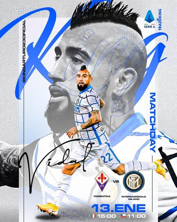 アルトゥーロ・ビダルさんのインスタグラム写真 - (アルトゥーロ・ビダルInstagram)「🔥💪🏽👑 Forza @inter 🖤💙」1月13日 21時49分 - kingarturo23oficial