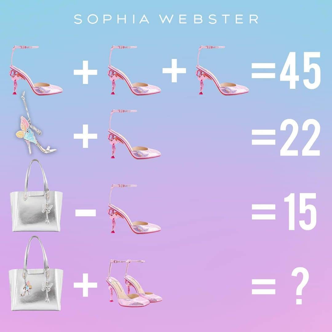 SOPHIA WEBSTERさんのインスタグラム写真 - (SOPHIA WEBSTERInstagram)「We are back with the brainteasers!💡⁣Comment your answer below...⁣⁣ ⁣  *Top tip: Attention to details, zoom in for a closer look! 👀 🦋⁣ ⁣ P.S. Head to our stories for where you can find the answer 🤫⁣⁣ ⁣⁣ #SophiaWebster#SWIsolationCreations」1月13日 22時29分 - sophiawebster