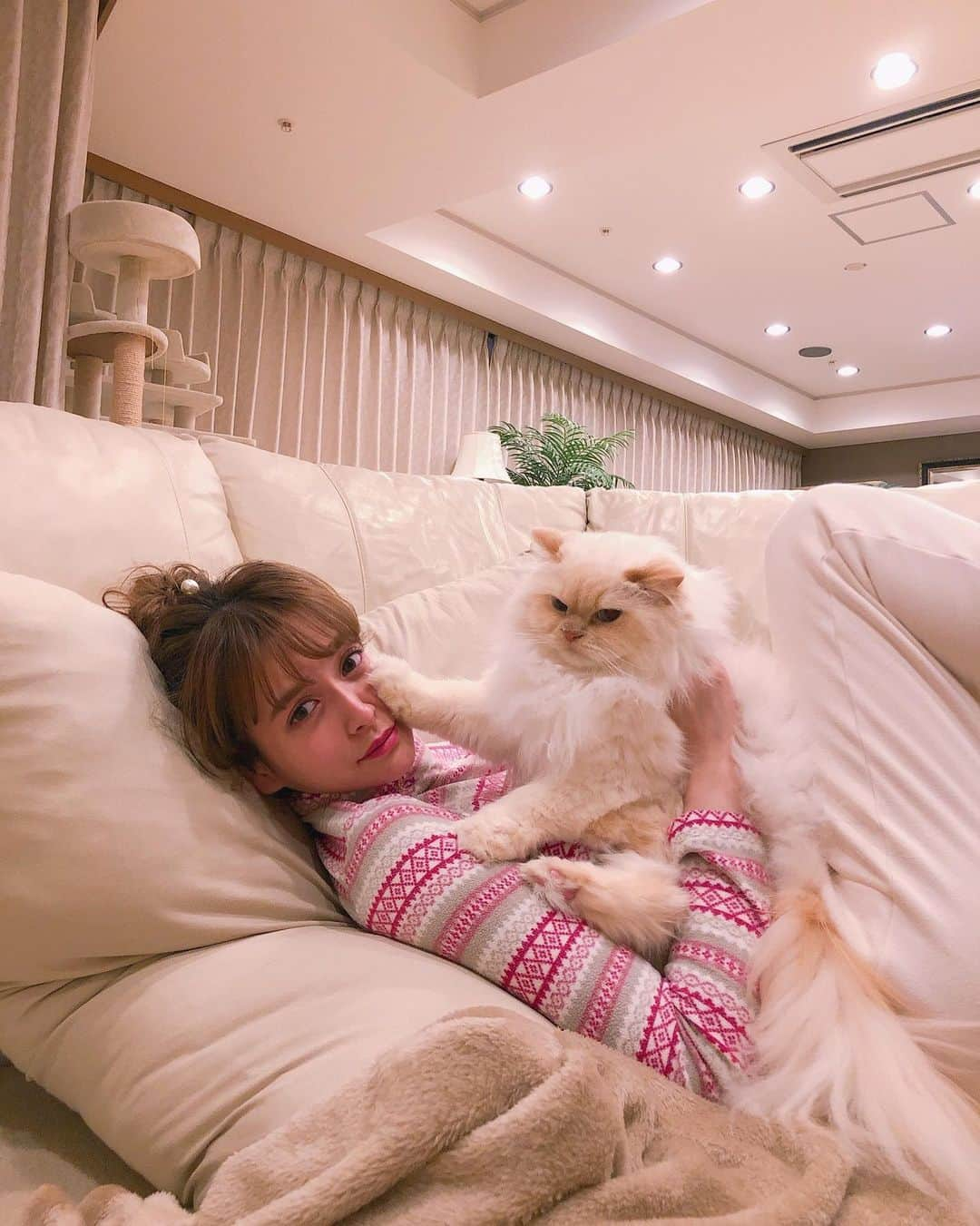 野崎萌香さんのインスタグラム写真 - (野崎萌香Instagram)「コパンチ👱🏻‍♀️🤛🐱」1月13日 22時50分 - moeka_nozaki