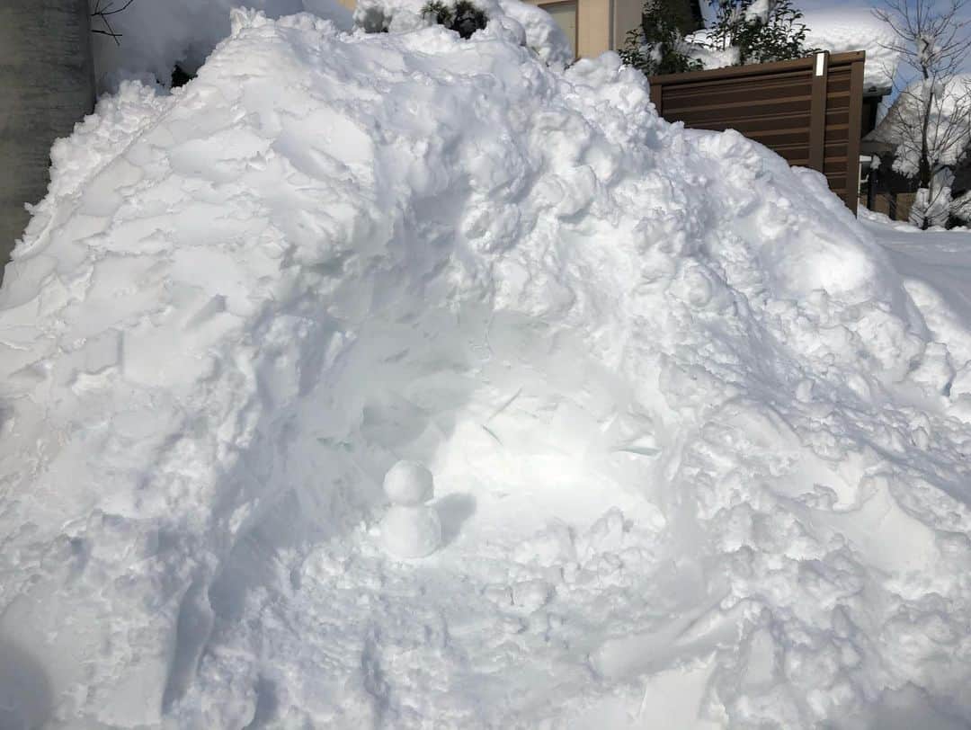 南條早紀さんのインスタグラム写真 - (南條早紀Instagram)「2021年。豪雪。 . 成人の日を含む３連休。 富山県は大雪に見舞われました。 . 35年ぶりと言われる積雪量。 吹雪のなか道路状況の悪い道を 車で通勤するのは、大袈裟でもなく 命の危機を感じるほどのものでした。 . 富山市でも積雪は120センチを越え、 土曜日の夕方には私の胸くらい。 （1枚目） . 歩道もてんこ盛りの雪。（2枚目） . 3枚目は、 土曜の朝、会社着くなり雪かきをして 生放送を終え、帰る頃（17時ごろ）には すっぽりと埋まる社有車の様子。 . 4枚目。よく見ると茶色く見えるのは 新雪に埋もれて気づかなかった側溝に落ちて 抜け出せなくて、長靴のみを取り残して 立ち去った後。 会社の駐車場近くで起こったことなので、 守衛さんが長靴救出してくれて ことなきを得たけれど、 新雪は動くたび足を取られて本当に怖かった…。 . 1枚飛ばして 最後の動画は、今日の日中のもの。 いまだに富山市内は除雪が進んでおらず、 ガタガタと危険な道も多数。。。 早く安全に走行できる道になりますように。 . . . 富山で生まれ育った人ですら、 こんな大雪経験したことない、と 口を揃えていう大雪。 千葉から来た私にとっても、 もちろんここまでの雪ははじめて。 . 富山の自然の美しさ、素晴らしさと 隣り合わせに、自然の脅威を感じたこの数日間…。 . 早く日常が戻りますように。 それと共に、雪国で暮らす覚悟とか 準備をちゃんとしておかなければどう思いました。 . …と、大変な思いはしてますが、 凸凹の雪道にハマってしまった車を みんなで助け合ったり、 スコップの貸し借りをしたり、 近隣でついでに雪かきをしあったり… 人の優しさに触れる機会も多くて、 気付かされることも多数。 . 雪に対してもうやだ！と思うことはあっても この大変な環境・状況を 皆で乗り越え合おうとする富山県民の姿は尊敬で、 富山県って素敵だなと変わらず思っています。 雪国の人、本当に精神的に強いなと 感じることが多くあり、見習いたいです。 . . そして1枚飛ばした動画の前の写真は、かまくらを作りたくて挑戦したあと🤣 人が入れるサイズにするのは 到底無理で、雪だるまサイズ⛄️ 1人では完成に至らなくて断念しちゃった🤣 . 雪国の暮らしと真剣に向き合った2021年1月。 . 被害が拡大しないことを祈るとともに、 雪を楽しむ術を考えたい南條でした❄️ . 少しでも早く降り積もった雪が溶けて、 被害なく、日常に戻れますように。 . . 雪かきに早起き、雪道の移動などなど 気を病むことが多いので、 みなさんご自愛くださいね。 共に乗り切りましょう！！ . . #富山県 #富山市 #富山 #北陸 #豪雪 #豪雪地帯  #雪 #雪景色 #積雪 #大雪 #雪かき #雪下ろし #雪だるま  #かまくら #除雪 #除雪作業 #お疲れさま #筋肉痛 #体力 #疲れた #路面 #除雪作業 #よろしくお願いします #富山大好き #自然と暮らす #がんばる #富山テレビ #BBT #アナウンサー #南條早紀 #なんじょうのにちじょう」1月13日 23時33分 - nanjo_saki