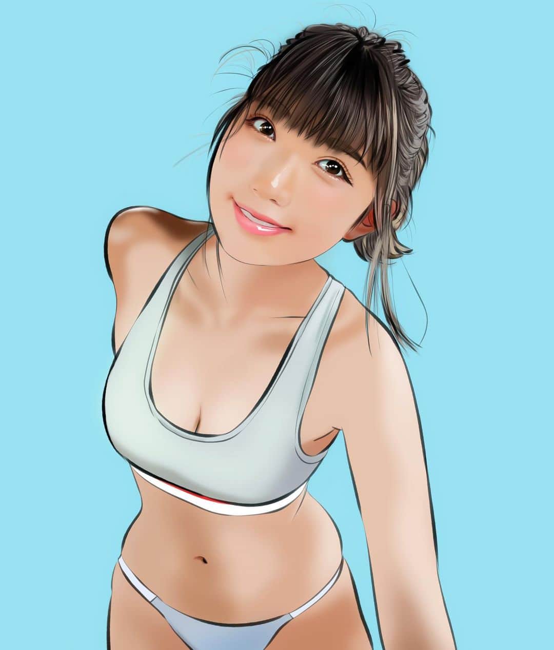 のインスタグラム：「『霜月めあさん(@meameachan )』 #似顔絵 #イラスト #イラストレーション #モデル #コスプレイヤー #霜月めあ #めあめあ #caricature #illustration #portrait #artwork #drawing #model #cosplayer #meashimotsuki」