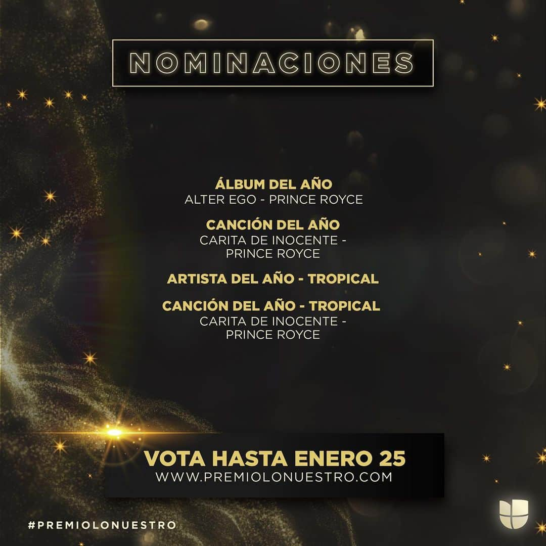 プリンス・ロイスさんのインスタグラム写真 - (プリンス・ロイスInstagram)「Gracias @premiolonuestro por las nominaciones! VOTEN en PremioLoNuestro.com 💪❤️🙏」1月14日 0時34分 - princeroyce