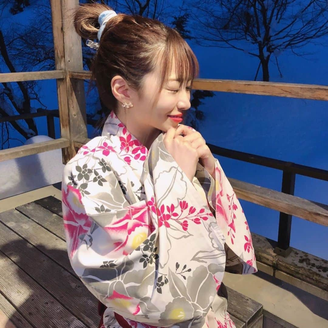 雛姫愛さんのインスタグラム写真 - (雛姫愛Instagram)「新潟まで温泉旅行❤︎ 雪の中の露天風呂最高だったあ🐒  #越後湯沢 #温泉 #双葉 #浴衣」1月14日 1時01分 - mana_hinaki