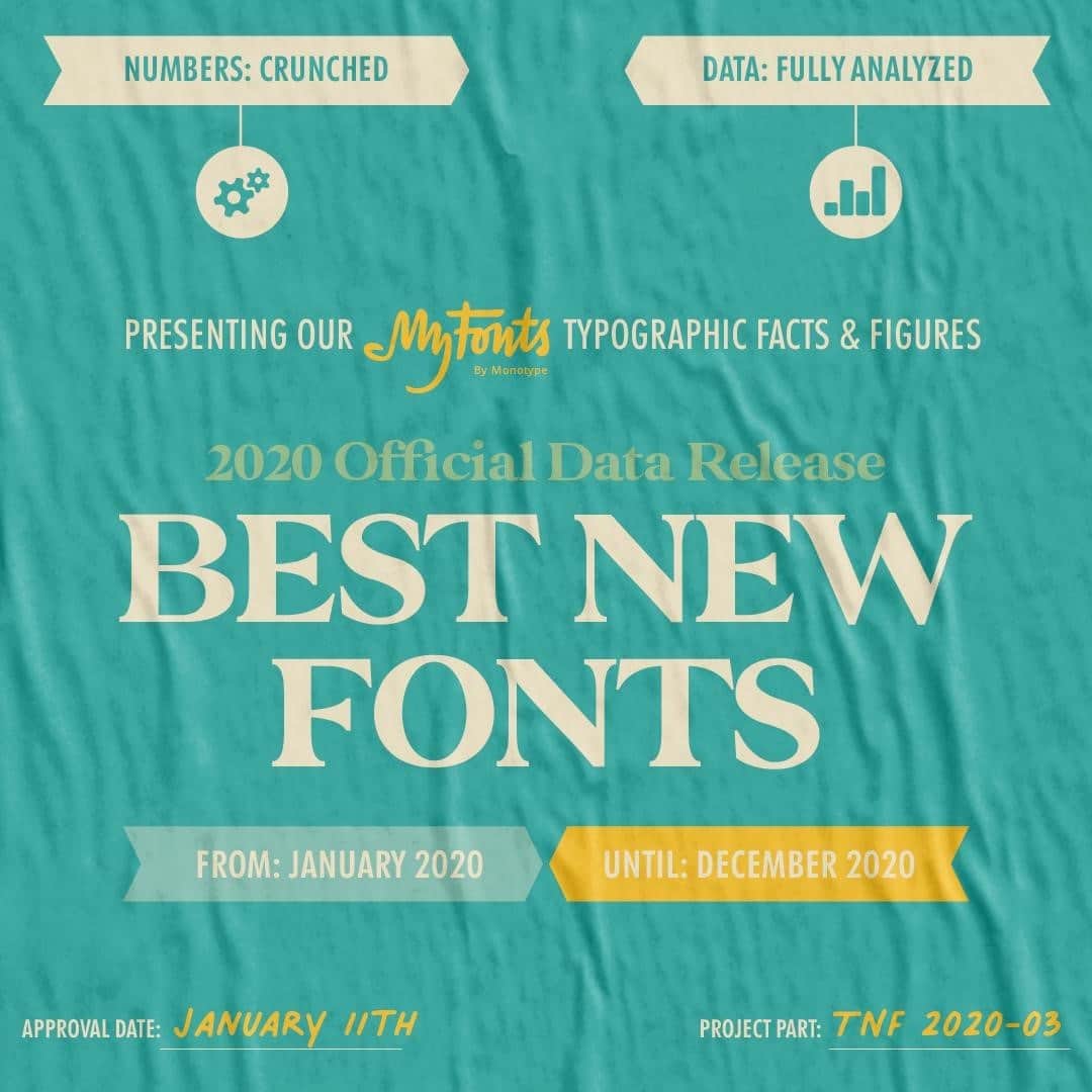 myfontsのインスタグラム：「It’s 𝖉𝖆𝖞 𝖙𝖍𝖗𝖊𝖊 of our #BestNewFonts2020 event, and the discounts keep getting bigger! Save on some of the most popular and interesting new #fonts out there, but be quick – they 𝔴𝔦𝔩𝔩 disappear soon: https://bit.ly/39ilba8  #fontsale #graphicdesign #typography」