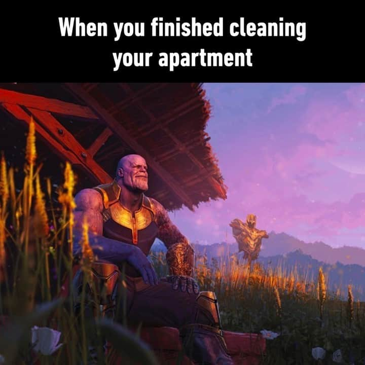 9GAGさんのインスタグラム写真 - (9GAGInstagram)「I finally rest and watch the sun rise on a grateful universe.⠀ ✍🏻 @ryan_meinerding_art via @displate -⠀ #memes #cleaning #thanos #9gag」1月14日 2時01分 - 9gag