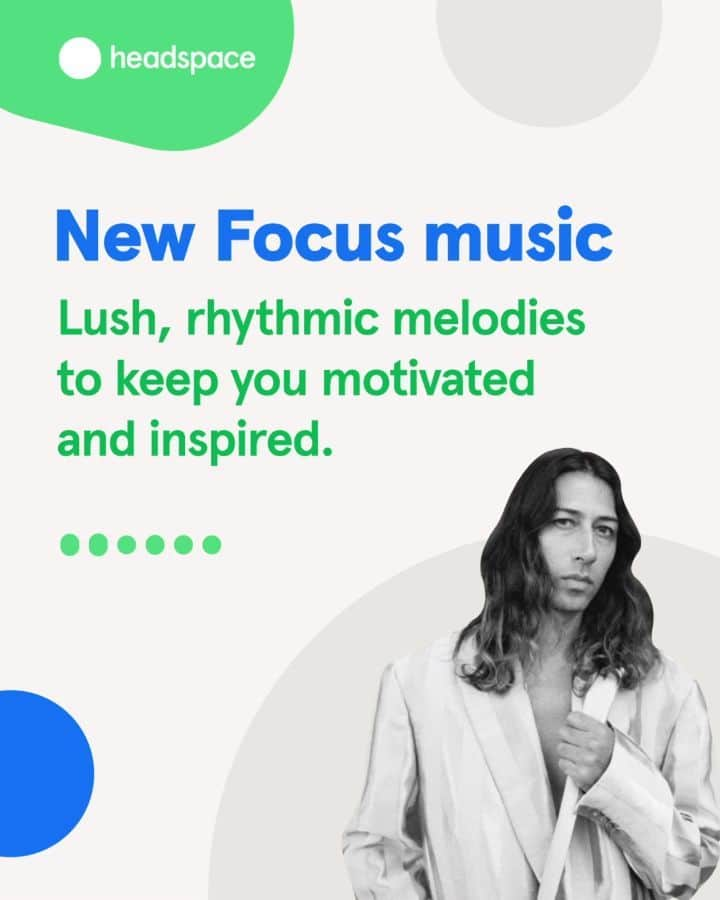 カインドネスのインスタグラム：「I’ve teamed up with @headspace & @johnlegend on an hour of original music designed to help you focus. It was really interesting to find a balance between stimulating & not too distracting - I enjoyed the challenge. I think it’s something you could put on to zone out to if you wanted to though, there are no rules! I’ve not made that much purely instrumental music before so new territory for me too. Thank you to Joe Newman for the guitar. Only in the Headspace app. Link in bio.」