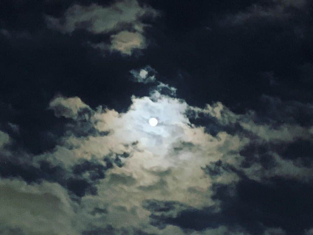 中江有里さんのインスタグラム写真 - (中江有里Instagram)「今年最後の満月。 コールドムーン。  今年くらい空を見上げてばかりいた年はなかった。 さみしいときは空に向かって話しかけていた。 答えてはくれないけど、月や星が見えた時は、それを返事だと思っていた。  今日も雲間からちゃんと見えました。  #満月 #コールドムーン」12月30日 20時15分 - yurinbow1226