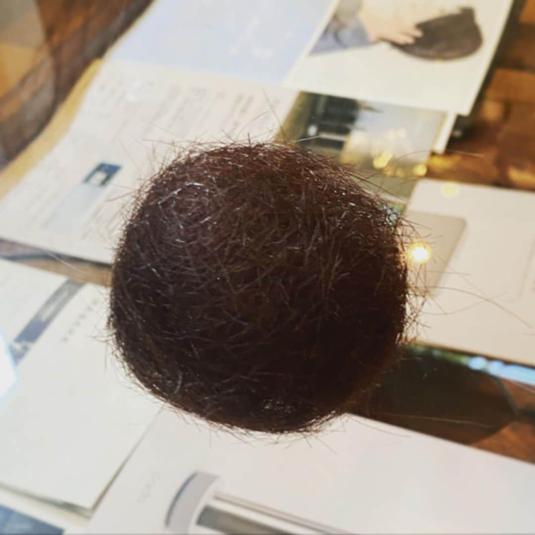 高岡早紀 さんのインスタグラム写真 - (高岡早紀 Instagram)「娘と一緒に年内最後の美容院へ。 切って貰った髪をボールにした娘… ふむ…どういうことなのか…笑」12月30日 20時47分 - saki_takaoka
