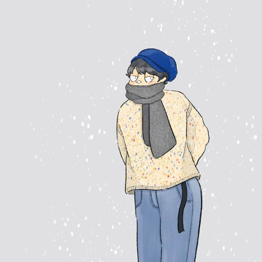 yurika_eyeのインスタグラム：「もう30日。 なんだか寂しい。 : #illustration #original #character  #ipad #drawing #fall  #procreate  #イラスト #キャラクター #オリジナル  #絵 #描く #冬 #yurika2wins #ニット」