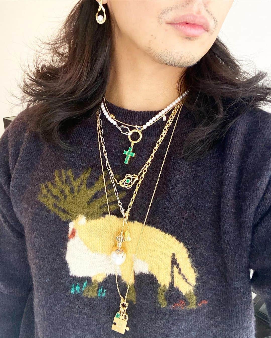稲木ジョージのインスタグラム：「#princessmononoke ♾ シシ神のセーターがめちゃハイファッションっぽくて即買いw」