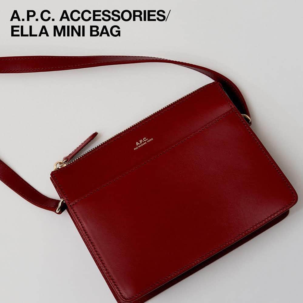 アーペーセーのインスタグラム：「A.P.C. ACCESSORIES FW20 ⠀ ⠀ Ella mini bag available in black, dark red. ⠀ Available in stores and at apc.fr ⠀ ⠀ #APC #APCaccessories #APCbag #Ellabag #APCFW20」