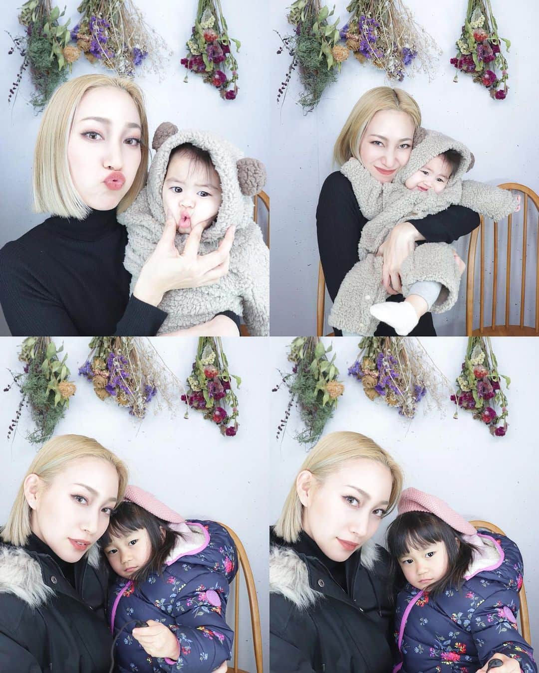 藤本奈月のインスタグラム：「ノリと勢いだけで生きる事の集大成を、とうとう髪にまで表しだした2020年も、明日で終わり。 二児の母になった2020年。起業もした。下半期からは取捨選択もして、新しい事の為に整え律する事。安定と成長。 来年もこのまま引き続きこの流れかなー、と。 丑年の2021年は、モーと思う事も白黒はっきり🐮 干支に合わせると忘れにくいかな？と。w  月乃緋月、大事なお宝さん達が居るから生きてられるよありがとう👼🪄  大好きを沢山伝える2021年。 来年も続くであろう、コロナ渦の悲観的な時間の多さは、愛情で塗り潰ーす🤓❤️  みなさま良いおとしを。 側に居てくれて、見守ってくださってありがとうございます。 さっそく大好きです！をお伝えします😚」