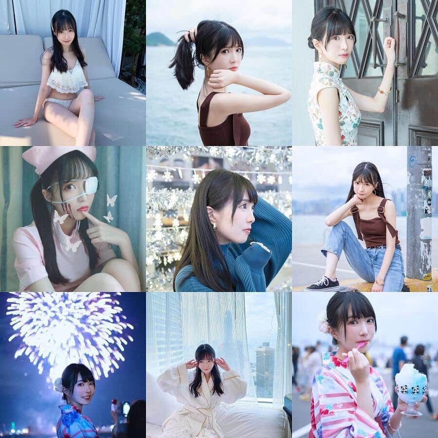 キアナのインスタグラム：「多謝大家今年仲係咁錫我🥸💛💛 #良いお年を #これからもよろしくね   #bestnine2020  #topnine2020」