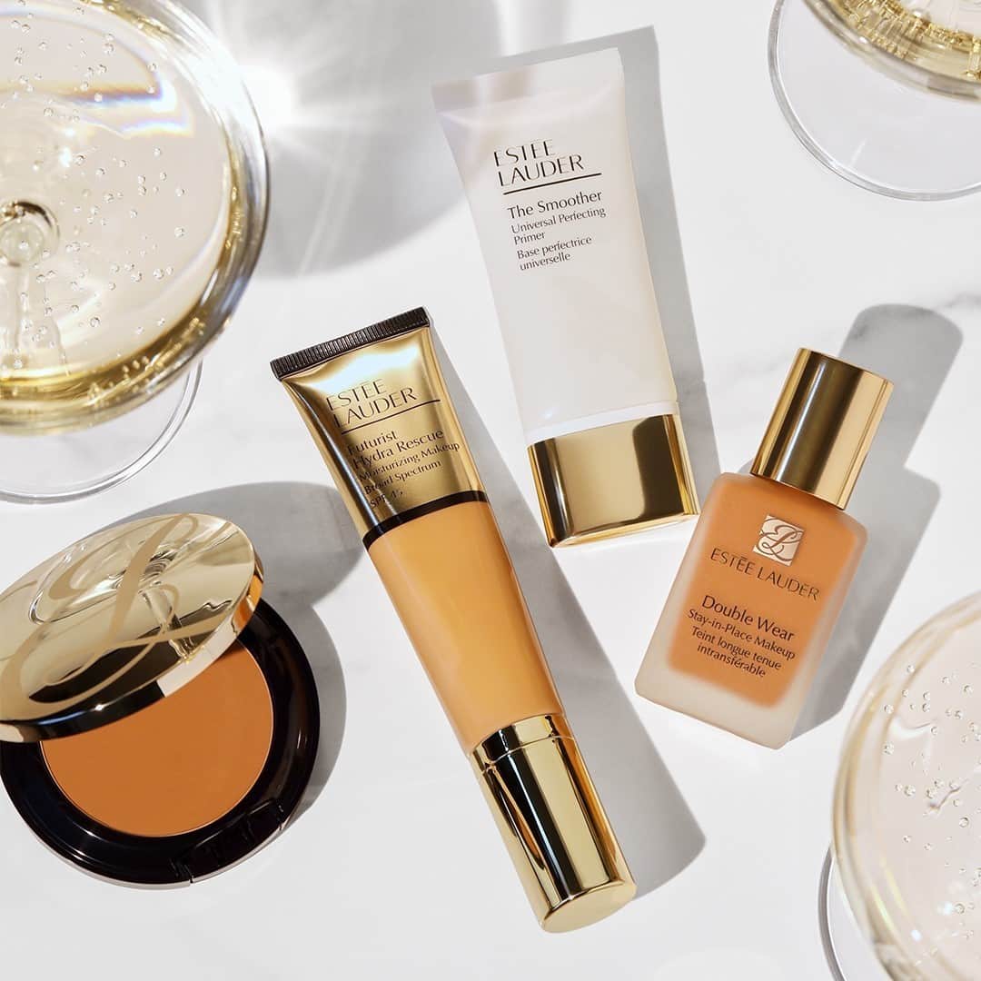 エスティローダーのインスタグラム：「New Years Resolution List: 1. Find the perfect #foundation shade 💫 2. Always use primer for better results ✨ 3. Try our iMatch Virtual Shade Try-on tool via the link in our bio 😉  Tap to shop!」