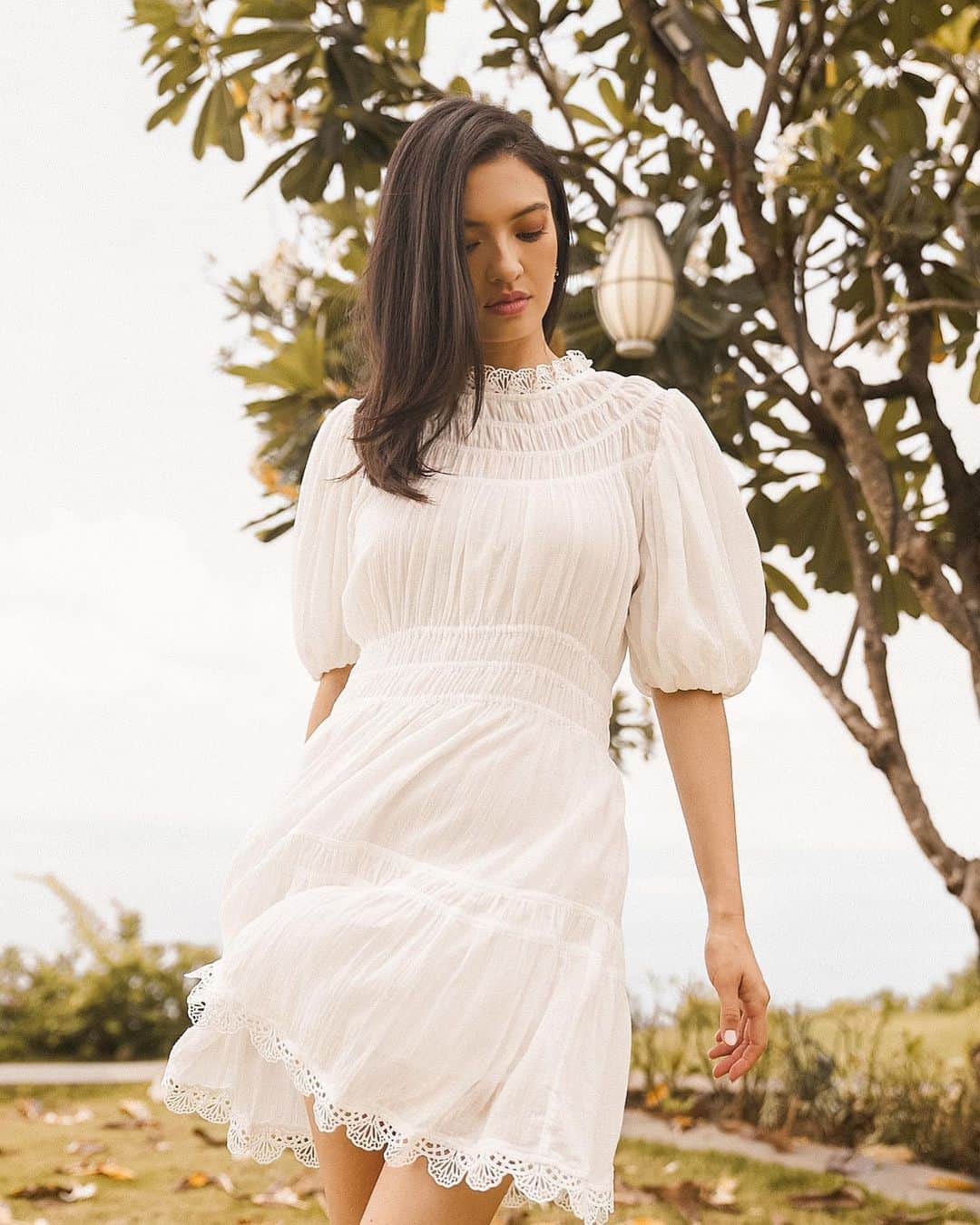 ラライン・シャーのインスタグラム：「Let's give our world a hand up, and look effortlessly chic while we’re at it.  Having stumbled upon @magalipascal during my stay in Bali, I fell fast and hard for their flair for feminity and sustainability. So excited to be a part of and supporting their partnership with @onetreeplanted, an effort to help reduce our carbon footprint and help reforestation projects around the world! ⁠ For every Magali Pascal piece purchased online on their website this month (only a couple of days left!), a tree will be planted on your behalf.⁠ ⁠ By planting trees we hope to make change accessible to all, and show what a difference one small choice can make.」