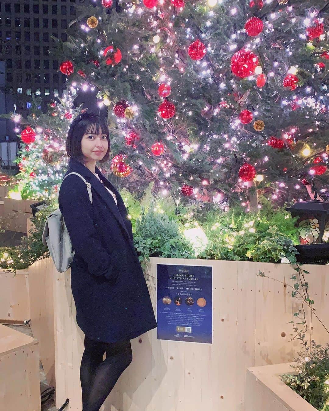 河合くるみのインスタグラム：「・ ・ ふゆさむいね ・ ・ #イルミネーション #イルミ #冬 #クリスマス #被写体 #フォローミー #illumination #tokyo #japan_of_insta #japantravel #japanesegirl #winter」