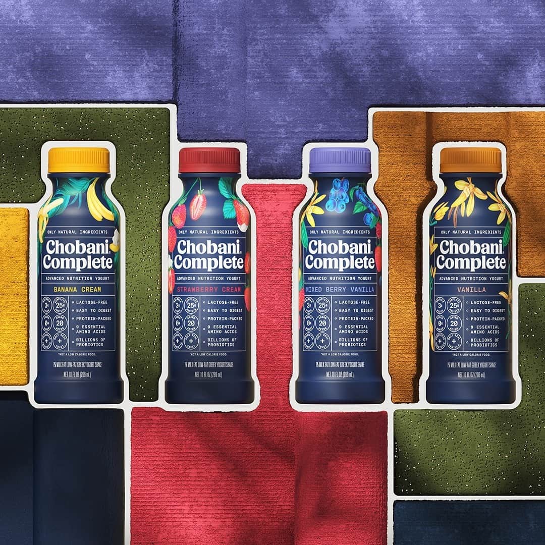 Chobaniのインスタグラム：「Experience Complete nutrition by the sip. Each naturally flavored, lactose-free Chobani Complete yogurt shake has 25g of complete protein, 3g of fiber, and no added sugar*. Which flavor is your favorite?  *Not a low calorie food」