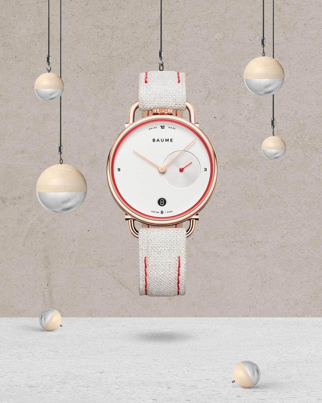 ボーンメルシーのインスタグラム：「Glimpse into our Baume collection. Want it in red, violet or blue...? Take your pick or have it all. -- Baume Collection -- #BaumeEtMercier⁣ #Baume #Watches⁣ #Sustainability #NaturalMaterials #Recycled #EcoFriendly #Design #Materials」