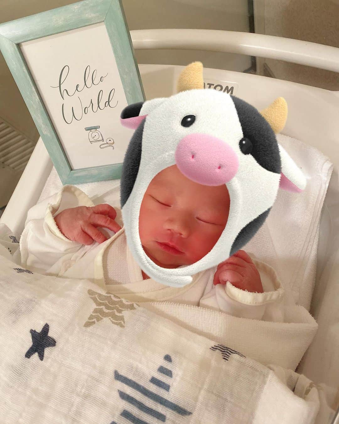 宮川杏奈さんのインスタグラム写真 - (宮川杏奈Instagram)「Hello world...👶🏼🤍 . お腹の外の世界へようこそ🕊 今日からパパとママも1日目になります🙌🏼 一緒に成長していこうね🍼 . #生後1日目 #世間は大晦日 #我が家は焼肉パーティーですって #お取り寄せ牛 #毎年馬込で食べるやーつ #いーないーな #とりあえず牛になろう #リモートで臭いを嗅ぐ予定 #出産 #産後 #年末年始は病院でゆっくり  #2人でいちゃこら #ママ1日目 #完全に母になった #パパ1日目 #ひたすらビデオを撮る #メロメロパパ  #鼻が一緒 #🧄 #パパとお揃い」12月31日 15時07分 - an1221na