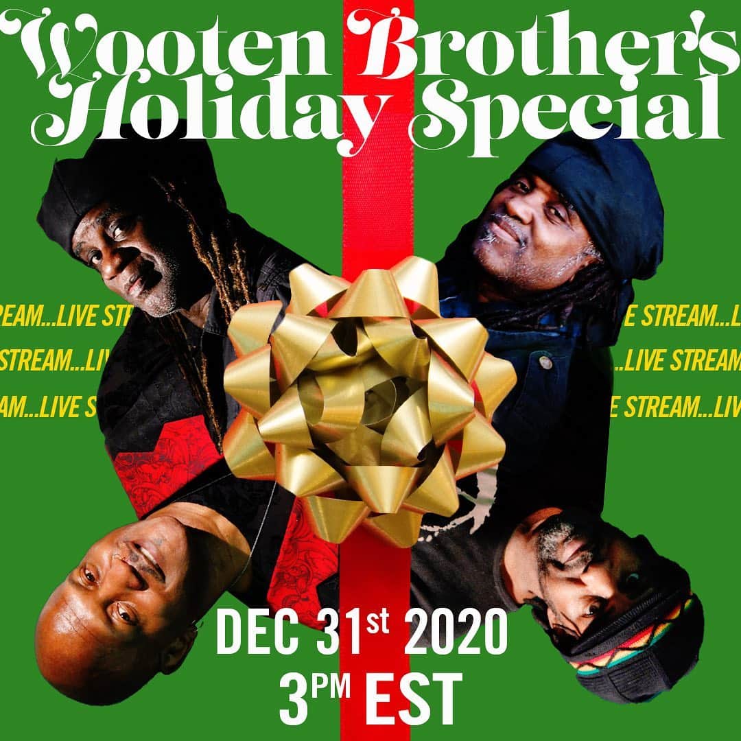 ヴィクター・ウッテンのインスタグラム：「The Wooten Brothers are doing it one more time for 2020! The Wooten Brothers Holiday Special will Livestream once more from Victor Wootens Youtube page this Thursday December 31 at 3 PM EST  Premiere link in bio!  Fun and Funk your way into 2021 with the Wooten Brothers! See you over at Youtube this Thursday!」