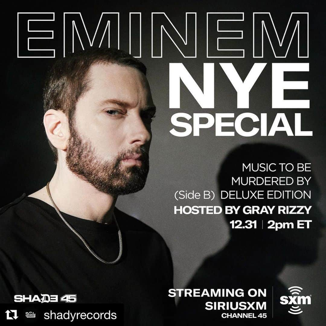 エミネムさんのインスタグラム写真 - (エミネムInstagram)「#Repost @shadyrecords ・・・ Tomorrow on NYE, @eminem is walking through #MTBMB #SIDEB on @shade45! Tune in at 2pm ET - Link in bio」12月31日 9時24分 - eminem