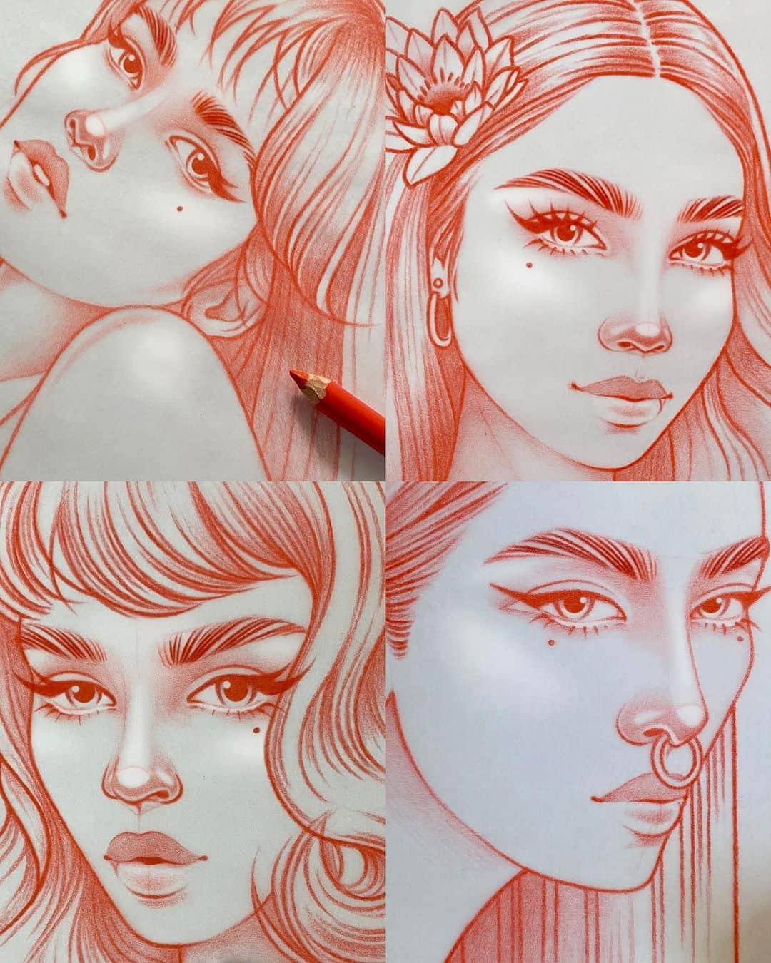 Rik Leeのインスタグラム：「2020, you’ve been a sketchy year! . I’m sending my love out there to you all and hoping for a healthy, happy year ahead. 🖤 . #riklee #illustration #sketch #art #drawing #design #graphicdesign #beauty #pencildrawing」