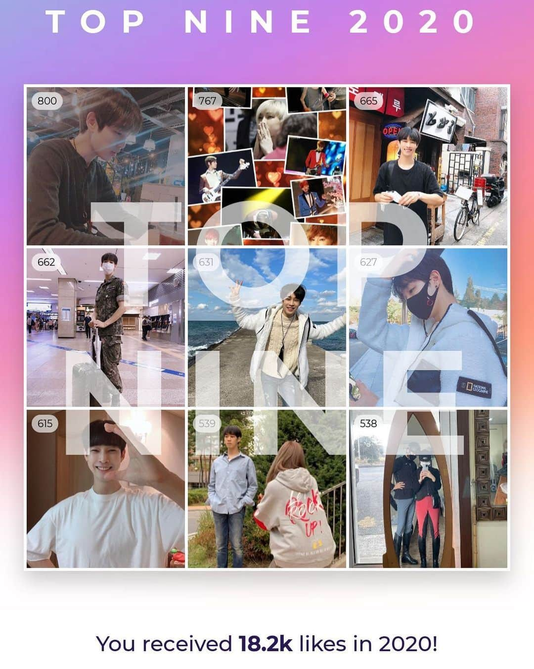 グァンヨン のインスタグラム：「#topnine #topnine2020 최선을 다했다고는 말 못하지만 자그마한 성장이 있었던 한 해였다. 작은 일에 감사하며 한 걸음 한 걸음 걷다보면 언젠가는 큰 길도 나오고 바다도 나오겠지. 😁 내 사람들 모두모두 새해 복 많이 받으세요. Happy new year i love you all❤️ #happynewyear #2020 #2021」