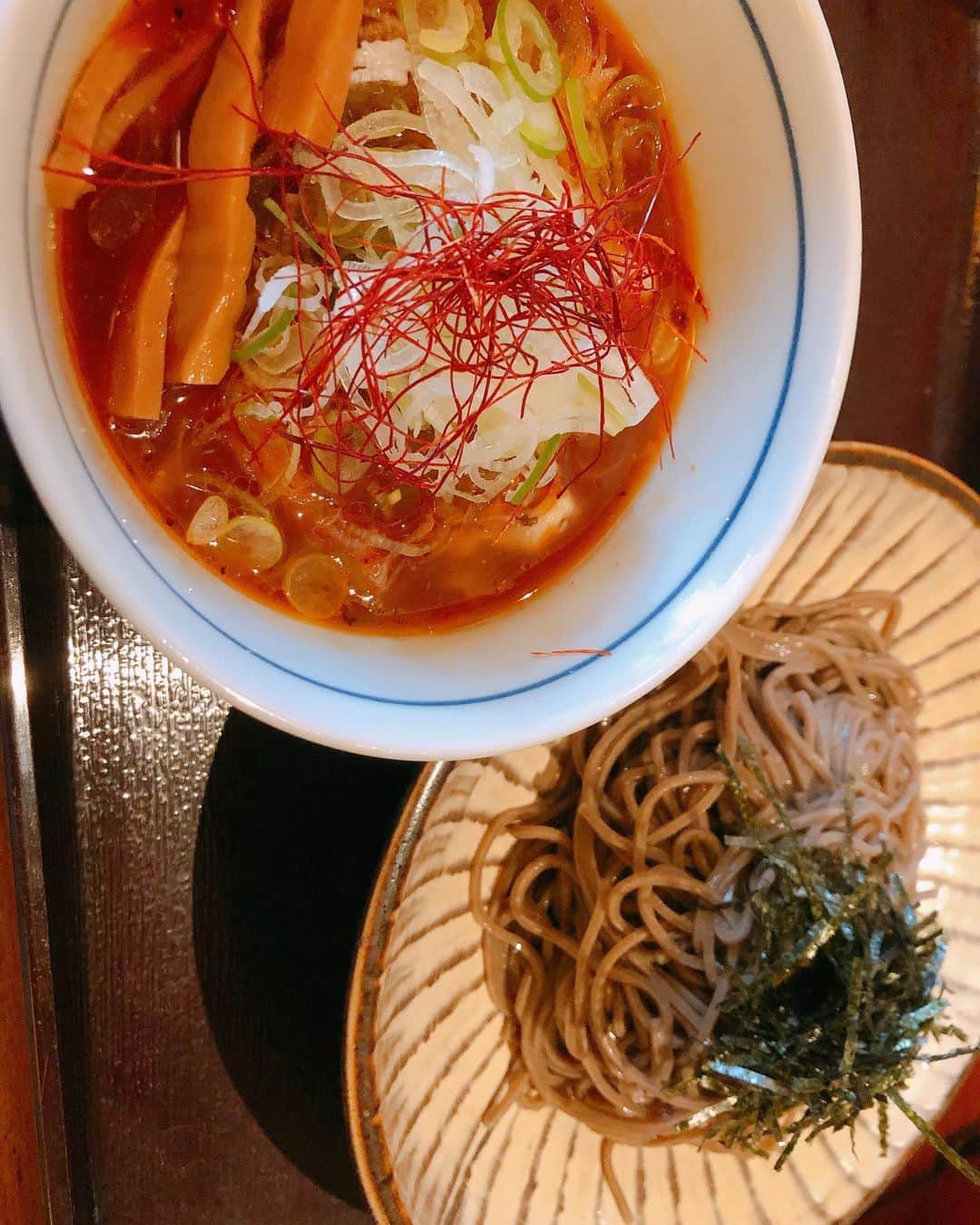 小山夏希のインスタグラム：「フライングそば。 つけそばの安土」