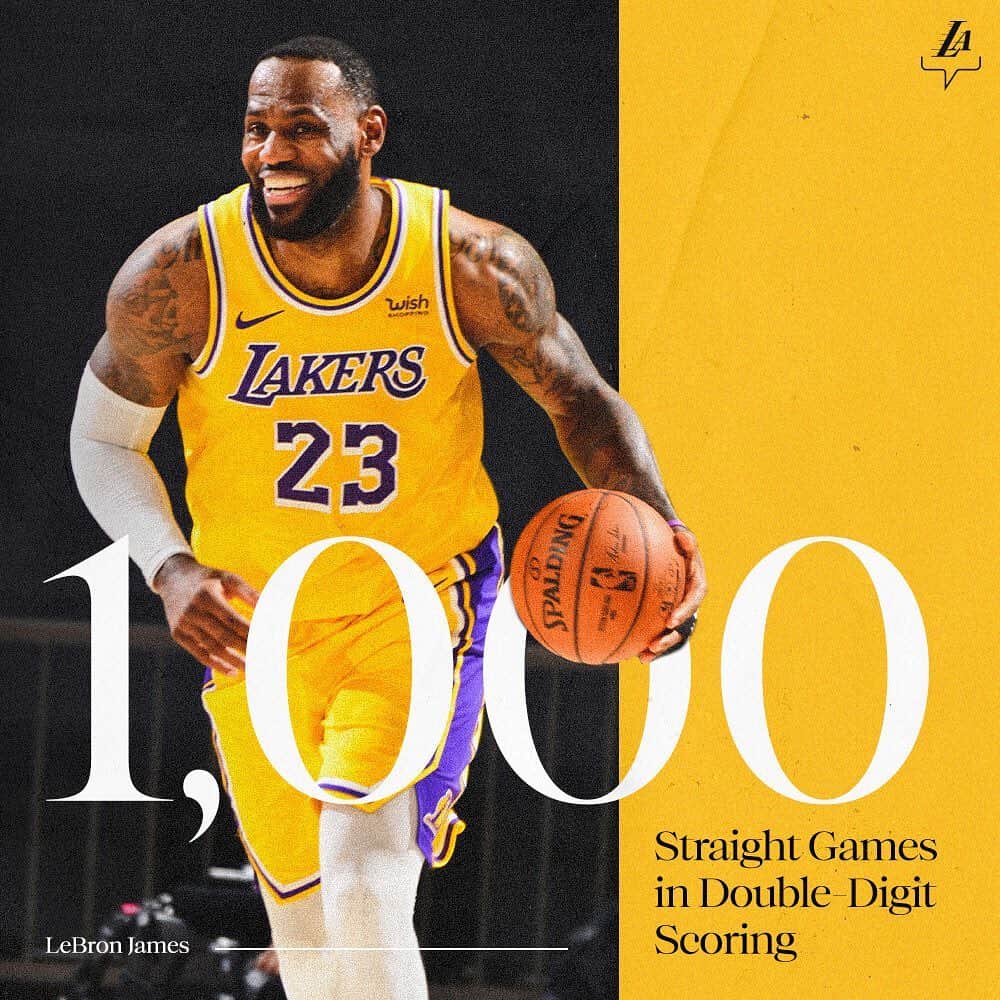 Los Angeles Lakersさんのインスタグラム写真 - (Los Angeles LakersInstagram)「A scoring streak fit for a king. Congrats on making history, @kingjames 🙌👑」12月31日 11時36分 - lakers