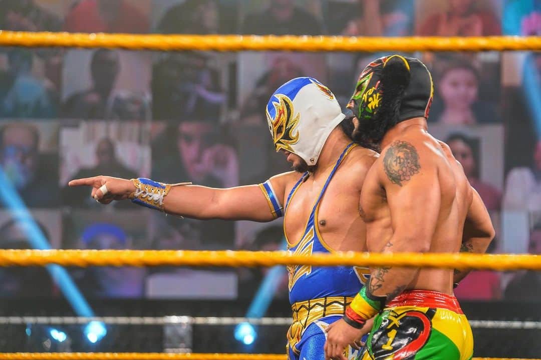 WWEさんのインスタグラム写真 - (WWEInstagram)「#LuchaHouseParty takes out #LegadoDelFantasma in tag team action! What’s next for @wwegranmetalikk & @lince_dorado! #WWENXT」12月31日 11時47分 - wwe
